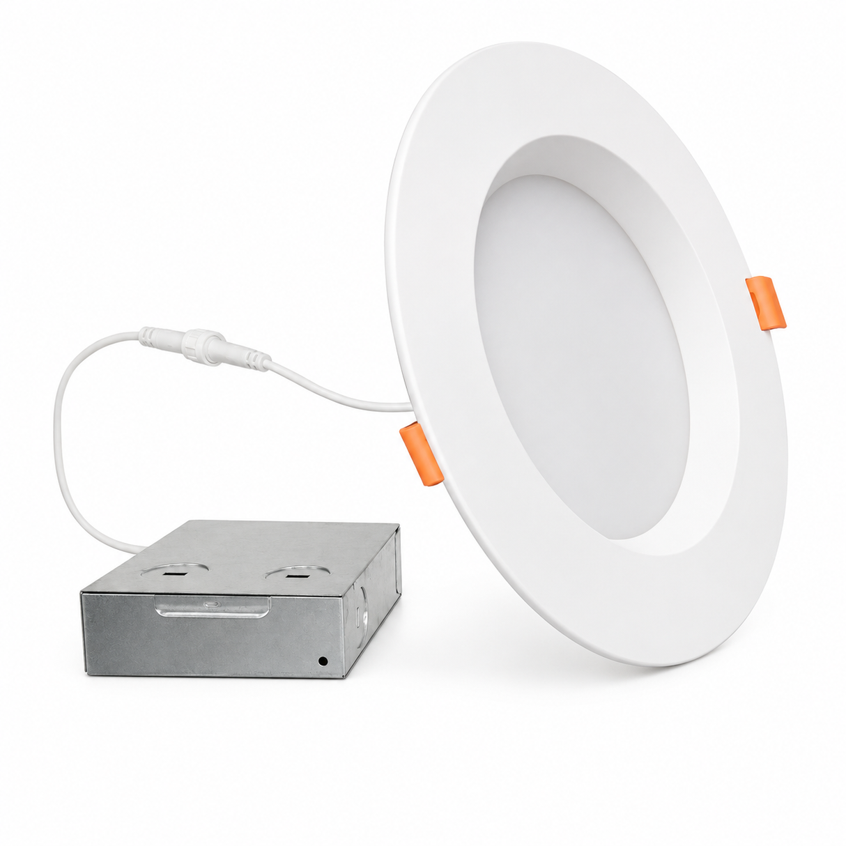 Bulbrite 773302 14W LED 6" Round Recessed Downlight Fixture with Metal Jbox Equivalent 5 CCT 27/30/35/40/50K Dimmable 1100 Lumens 120V