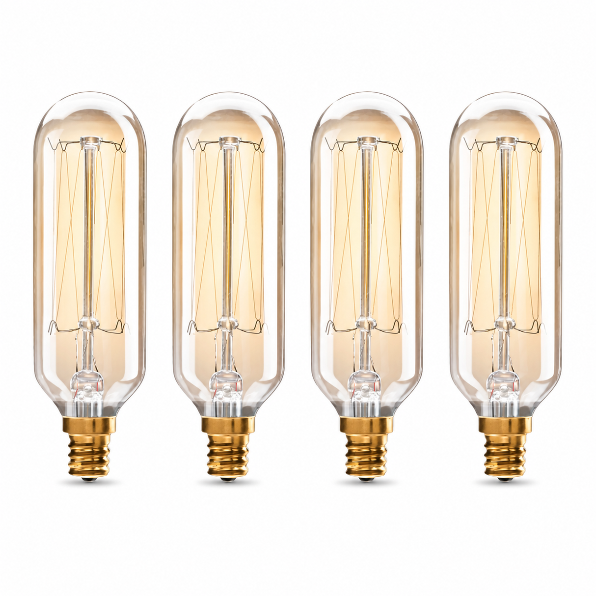 Bulbrite 861383 40W Antique Nostalgic Thread Filament T8 Candelabra Incandescent Bulb 2200K Dimmable E12 Candelabra 40 Lumens 120V 4PK