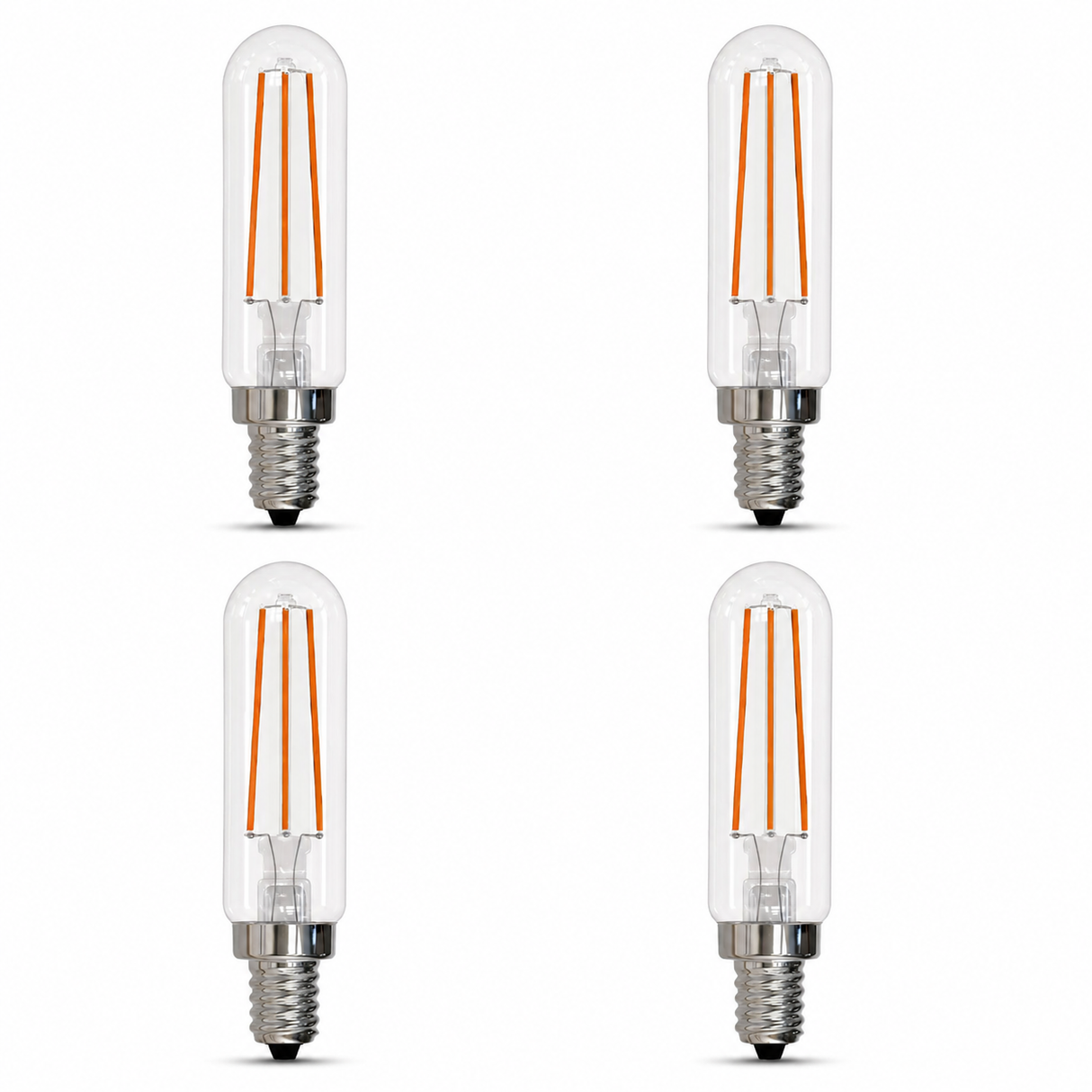 Bulbrite 862108 4.5W LED Filament T6 Light Bulb with Clear Glass Finish and Candelabra Base Soft Daylight Light 5000K Dimmable E12 Candelabra 450 Lumens 120V 4PK