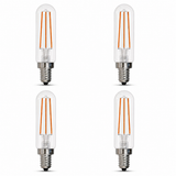Bulbrite 862108 4.5W LED Filament T6 Light Bulb with Clear Glass Finish and Candelabra Base Soft Daylight Light 5000K Dimmable E12 Candelabra 450 Lumens 120V 4PK