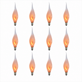 Bulbrite 861258 3W Incandescent CA5 Candelabra Screw Base Light Bulb Silicone Flame Shaped 2700K Dimmable E12 Candelabra 120V 12PK