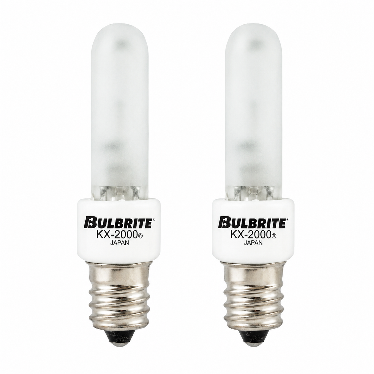 Bulbrite 861191 60 Watt Candelabra Screw Base (E12) Xenon/krypton T3 Light Bulb, 2-Pack, Frost, 2700K 2PK