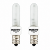 Bulbrite 861191 60 Watt Candelabra Screw Base (E12) Xenon/krypton T3 Light Bulb, 2-Pack, Frost, 2700K 2PK