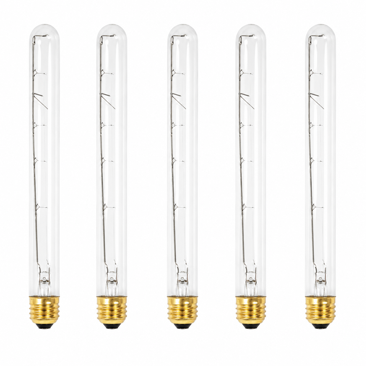 Bulbrite 861076 Incandescent Dimmable 40 Watt T8 Light Bulbs with Clear Glass Finish and Medium (E26) Screw Base (E26), 2700K (Warm White Light) 5PK