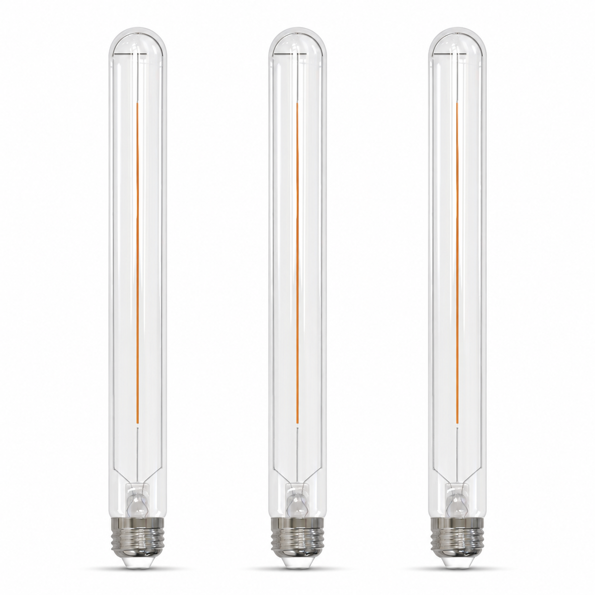 Bulbrite 862929 5W LED T9 11‘’ Light Bulb with A Clear Finish and A Medium Screw Soft White Light 3000K Dimmable E26 Medium 500 Lumens 120V 3PK