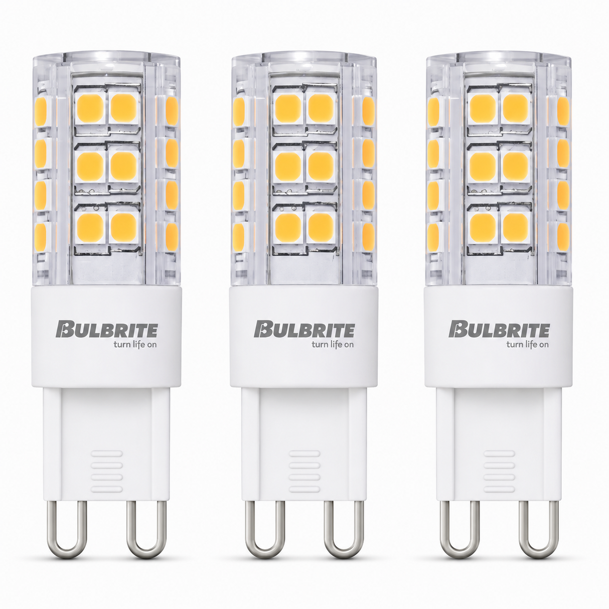 Bulbrite 862913 3.5W LED T5 Light Bulb with A Frost Finish and A Bi-pin Warm White Light 2700K Dimmable G9 330 Lumens 120V 3PK
