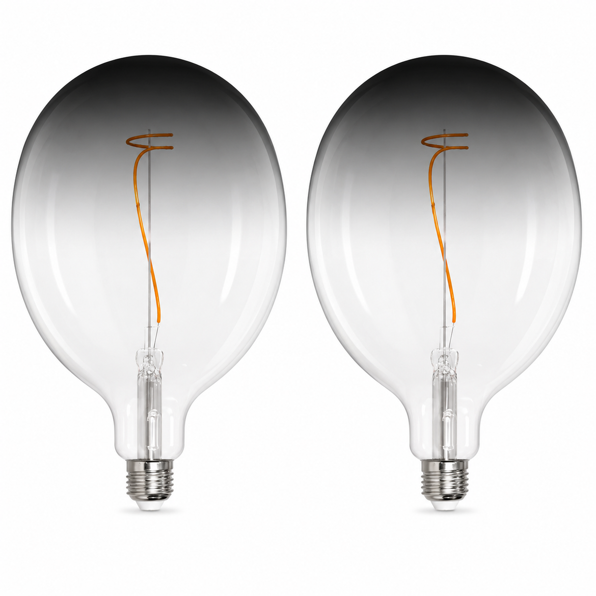 Bulbrite 862112 4.5W LED Filament Pack of 2 C53 Light Bulb with Clear/smoke Glass Finish and Medium Base Soft White Light 3000K Dimmable E26 Medium 200 Lumens 120V 2PK