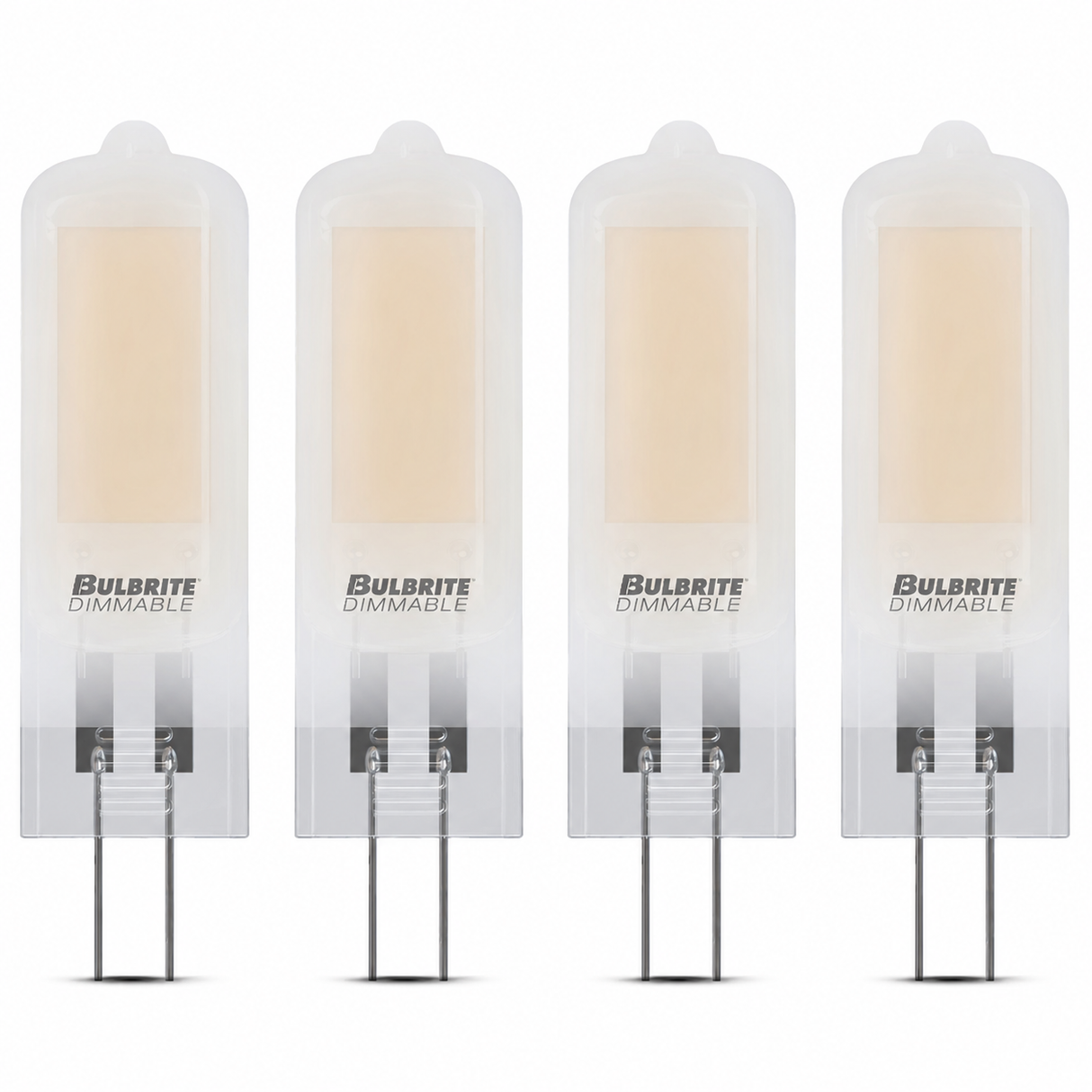 Bulbrite 862040 1.8W LED Filament T5 Light Bulb with Frost Glass Finish and Base Soft White Light 3000K Dimmable G4 140 Lumens 12V 4PK