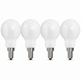 Bulbrite 862055 4W LED Filament A15 Light Bulb with Milky Glass Finish and Candelabra Base Warm White Light 2700K Dimmable E12 Candelabra 400 Lumens 120V 4PK