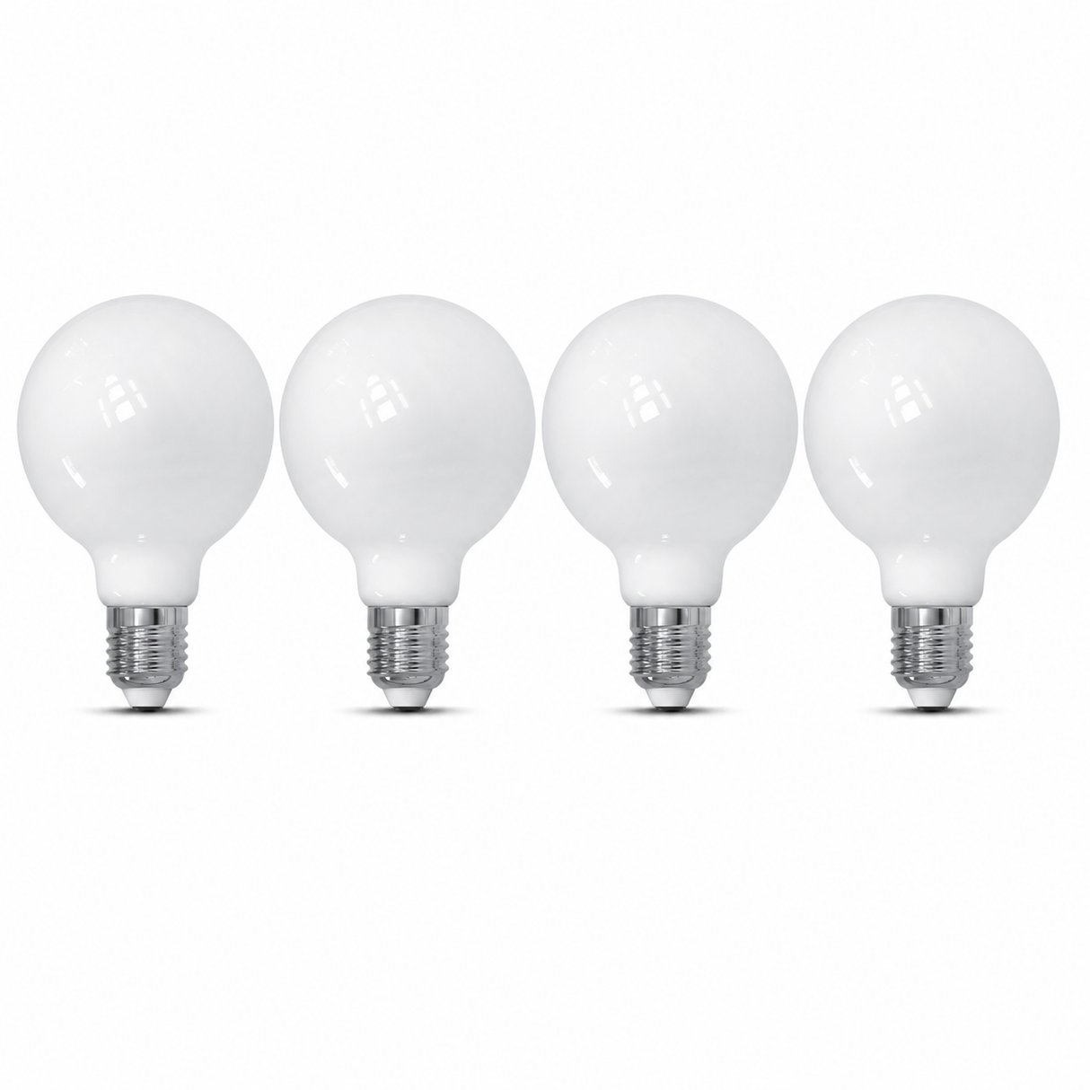 Bulbrite 862087 5W LED Filament Light Bulb with Milky Glass Finish and Medium Base Warm White Light 2700K Dimmable E26 Medium 500 Lumens 120V 4PK