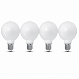 Bulbrite 862087 5W LED Filament Light Bulb with Milky Glass Finish and Medium Base Warm White Light 2700K Dimmable E26 Medium 500 Lumens 120V 4PK