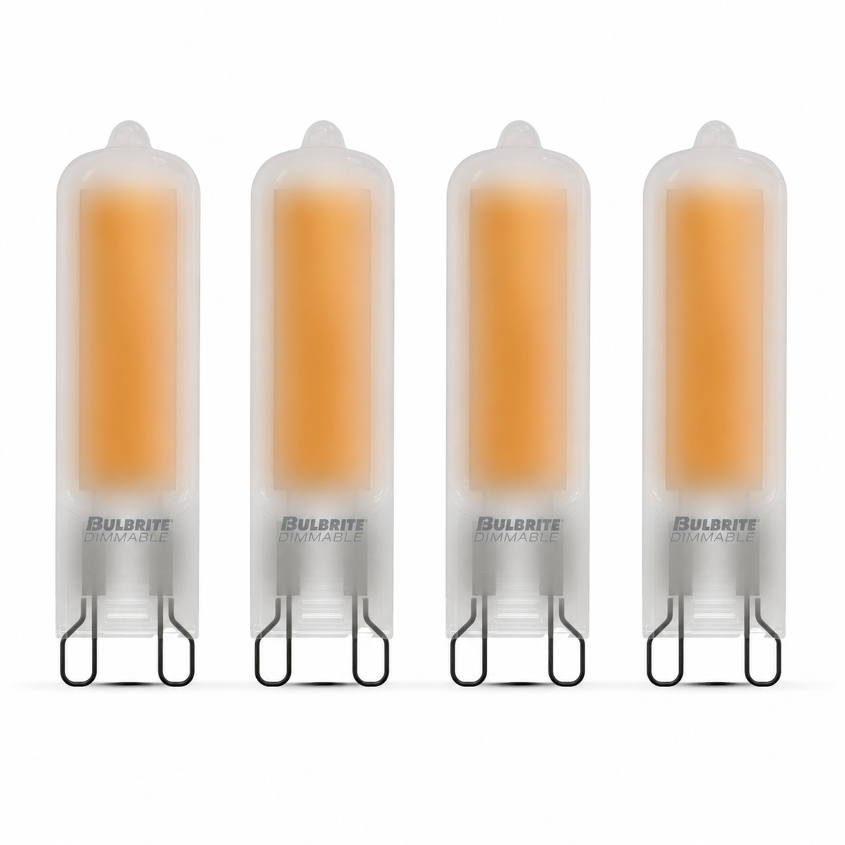 Bulbrite 862045 4.5W LED Filament T5 Light Bulb with Frost Glass Finish and Base Warm White Light 2700K Dimmable G9 450 Lumens 120V 4PK