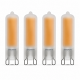 Bulbrite 862045 4.5W LED Filament T5 Light Bulb with Frost Glass Finish and Base Warm White Light 2700K Dimmable G9 450 Lumens 120V 4PK