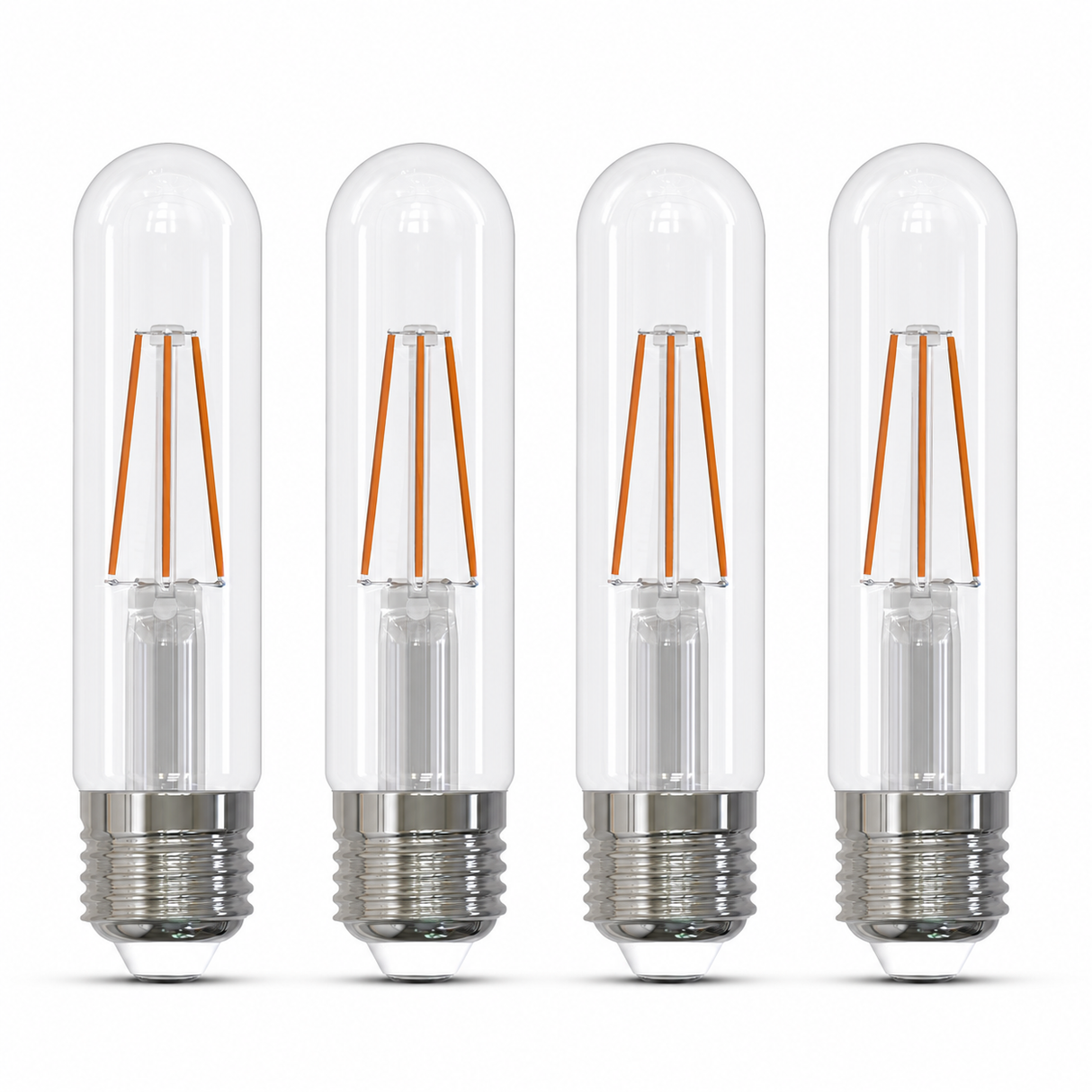 Bulbrite 862104 5W LED Filament T9 5” Light Bulb with Clear Glass Finish and Medium Base Soft Daylight Light 5000K Dimmable E26 Medium 400 Lumens 120V 4PK