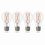 Bulbrite 862071 8.5W LED Filament A19 Light Bulb with Clear Glass Finish and Medium Base Soft Daylight Light 5000K Dimmable E26 Medium 800 Lumens 120V 4PK