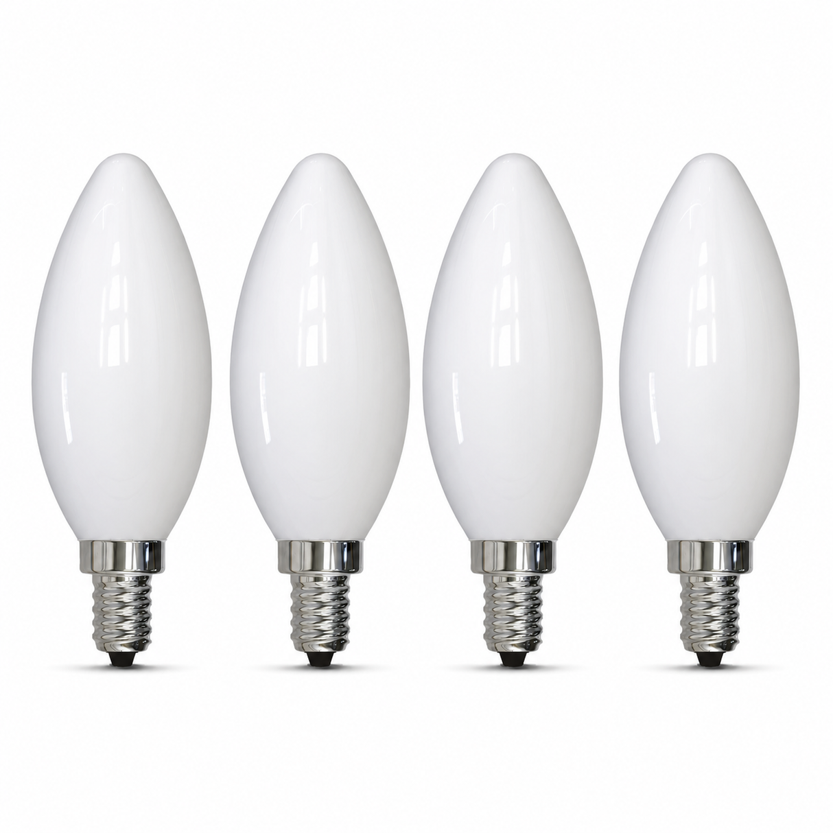 Bulbrite 862689 4.5W LED B11 Filament Milky Fully Compatible Dimming 3000K Dimmable E12 Candelabra 400 Lumens 120V 4PK