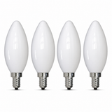 Bulbrite 862689 4.5W LED B11 Filament Milky Fully Compatible Dimming 3000K Dimmable E12 Candelabra 400 Lumens 120V 4PK
