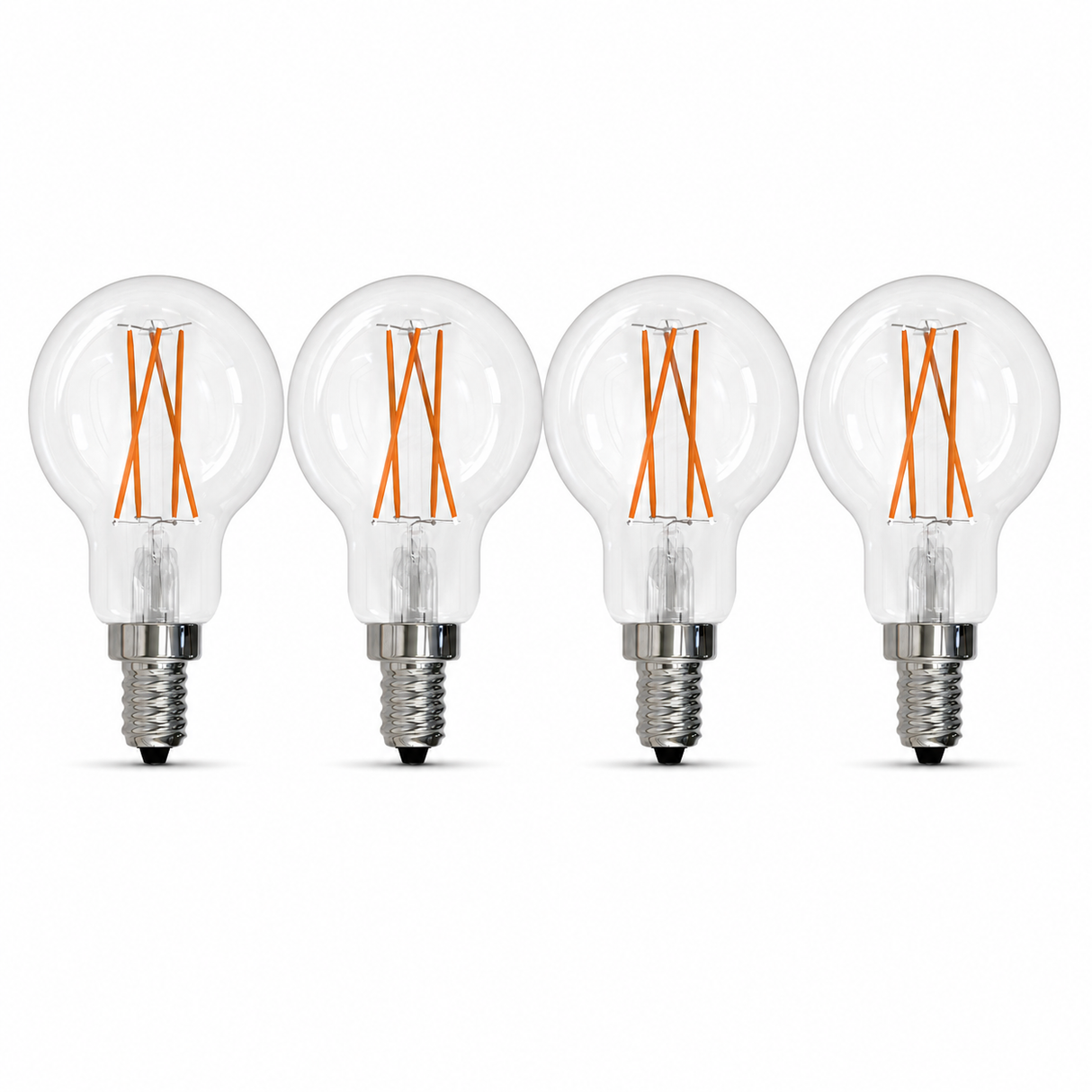Bulbrite 862054 4W LED Filament A15 Light Bulb with Clear Glass Finish and Candelabra Base Soft White Light 3000K Dimmable E12 Candelabra 400 Lumens 120V 4PK