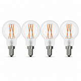 Bulbrite 862054 4W LED Filament A15 Light Bulb with Clear Glass Finish and Candelabra Base Soft White Light 3000K Dimmable E12 Candelabra 400 Lumens 120V 4PK