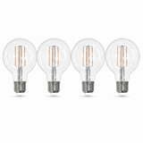 Bulbrite 862086 5W LED Filament Light Bulb with Clear Glass Finish and Medium Base Warm White Light 2700K Dimmable E26 Medium 500 Lumens 120V 4PK