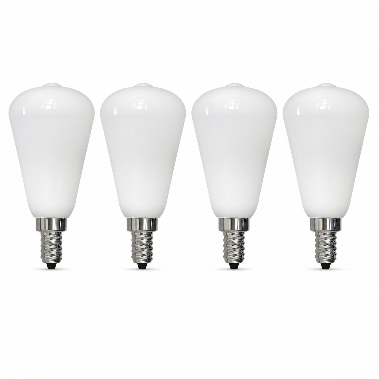 Bulbrite 862052 4W LED Filament ST15 Light Bulb with Milky Glass Finish and Candelabra Base Soft White Light 3000K Dimmable E12 Candelabra 400 Lumens 120V 4PK