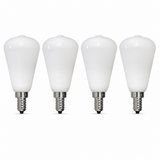 Bulbrite 862052 4W LED Filament ST15 Light Bulb with Milky Glass Finish and Candelabra Base Soft White Light 3000K Dimmable E12 Candelabra 400 Lumens 120V 4PK