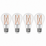 Bulbrite 862073 14W LED Filament A19 Light Bulb with Clear Glass Finish and Medium Base Soft Daylight Light 5000K Dimmable E26 Medium 1500 Lumens 120V 4PK