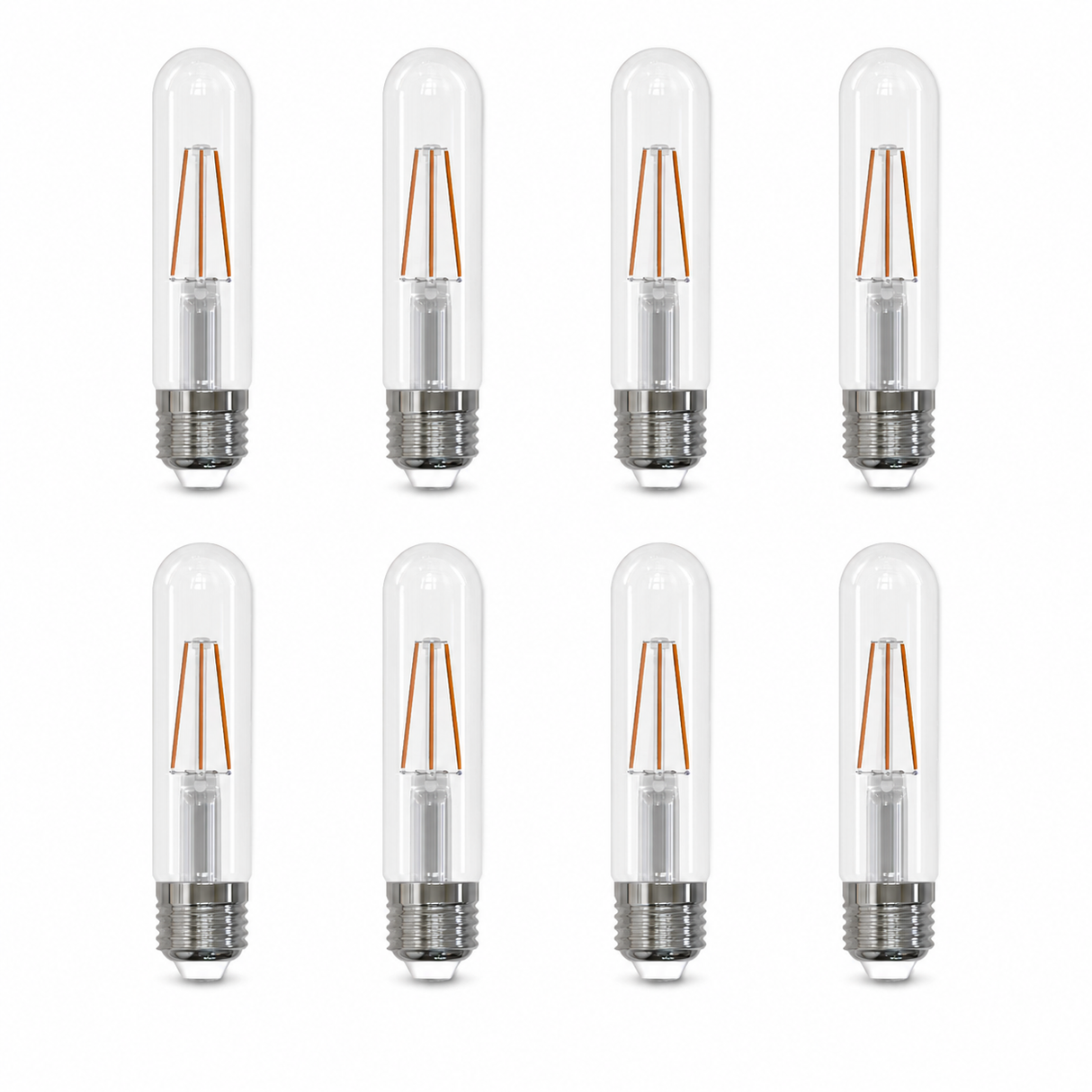 Bulbrite 862768 5.1W Clear Filament T9 Medium LED Bulb and 80 CRI 2700K Dimmable E26 Medium 500 Lumens 120V 8PK