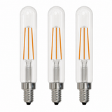 Bulbrite 862932 4.5W LED T8 Light Bulb with A Clear Finish and A Candelabra Screw Warm White Light 2700K Dimmable E12 Candelabra 450 Lumens 120V 3PK