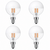 Bulbrite 862066 2.5W LED G16 Light Bulb 2700K Dimmable E12 200 Lumens 120V 4PK