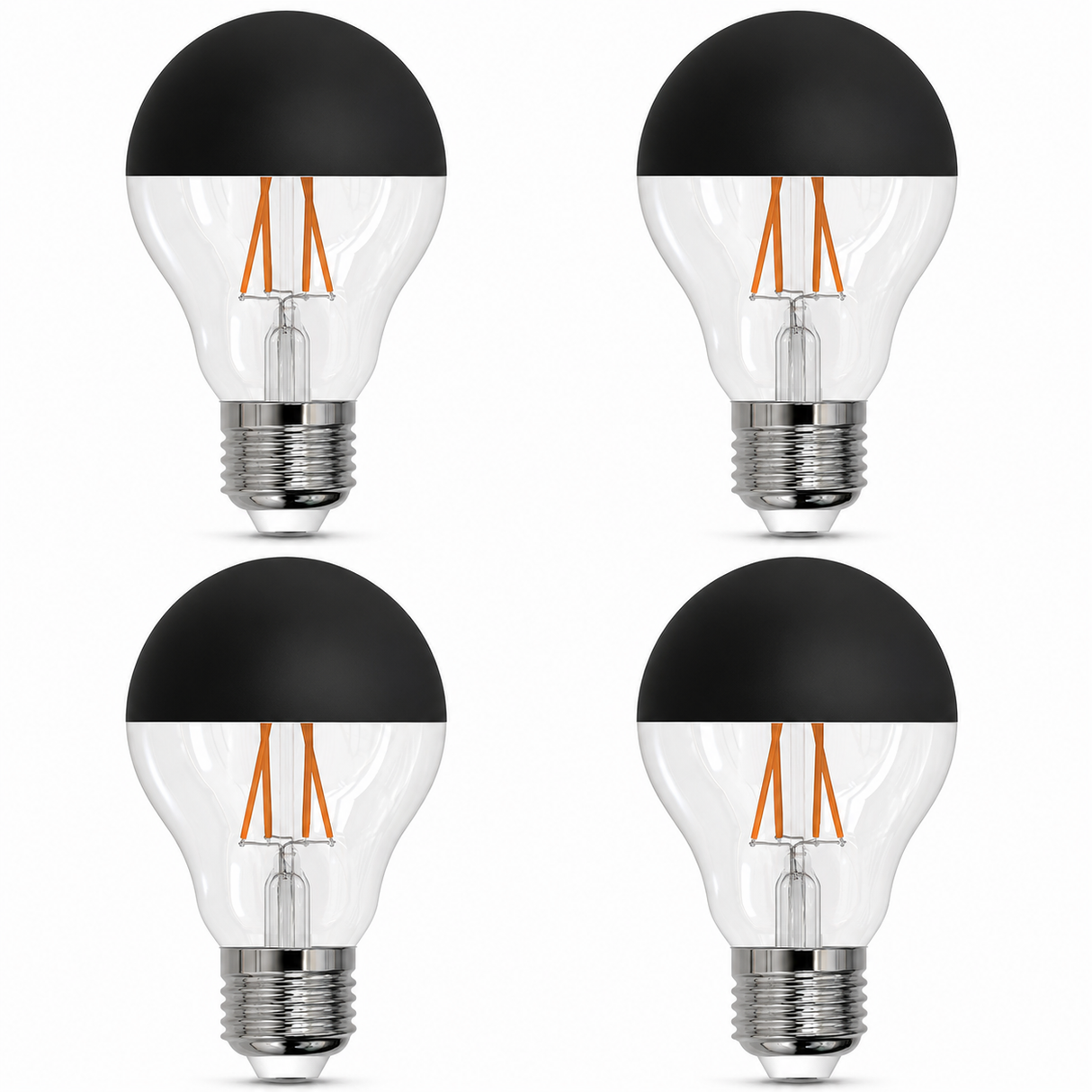 Bulbrite 862061 5W LED A19 Light Bulb 2700K Dimmable E26 400 Lumens 120V 4PK