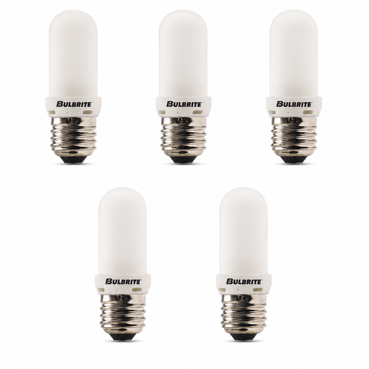 Bulbrite 861996 150W Halogen T8 Light Bulb 2900K Dimmable E26 2100 Lumens 120V 5PK