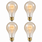 Bulbrite 861373 25W Antique Nostalgic Loop Filament A19 Medium Incandescent Bulb 2200K Dimmable E26 Medium 50 Lumens 120V 4PK