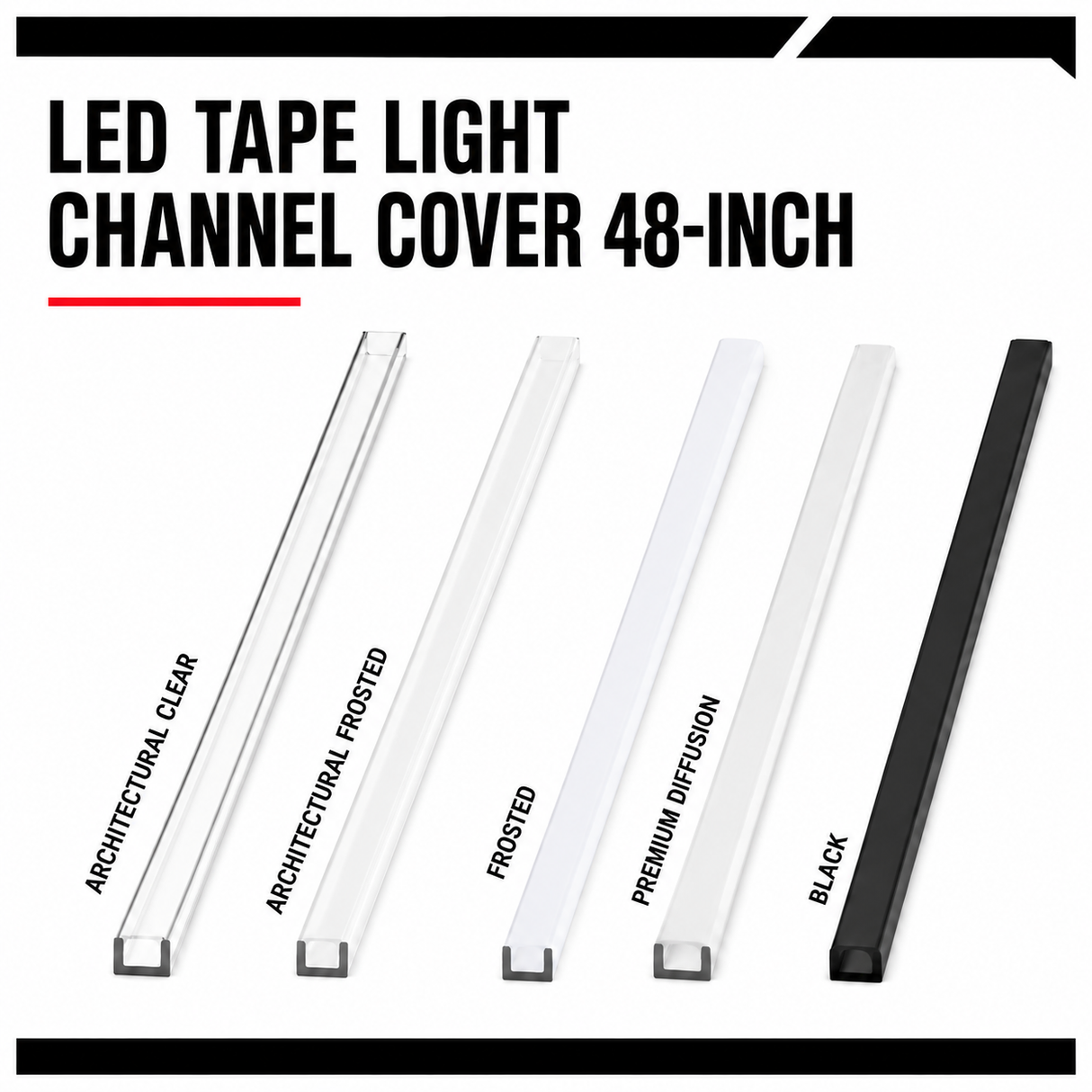 Diode LED DI-CPCHC-FRT48-10 48" Architectural Frosted Lens Channel Cover [10-Pack]