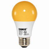 DAMAR 38664F LED5A19/AMBER 5W A19 LED AMBER Non-Dimmable E26 Base 120V