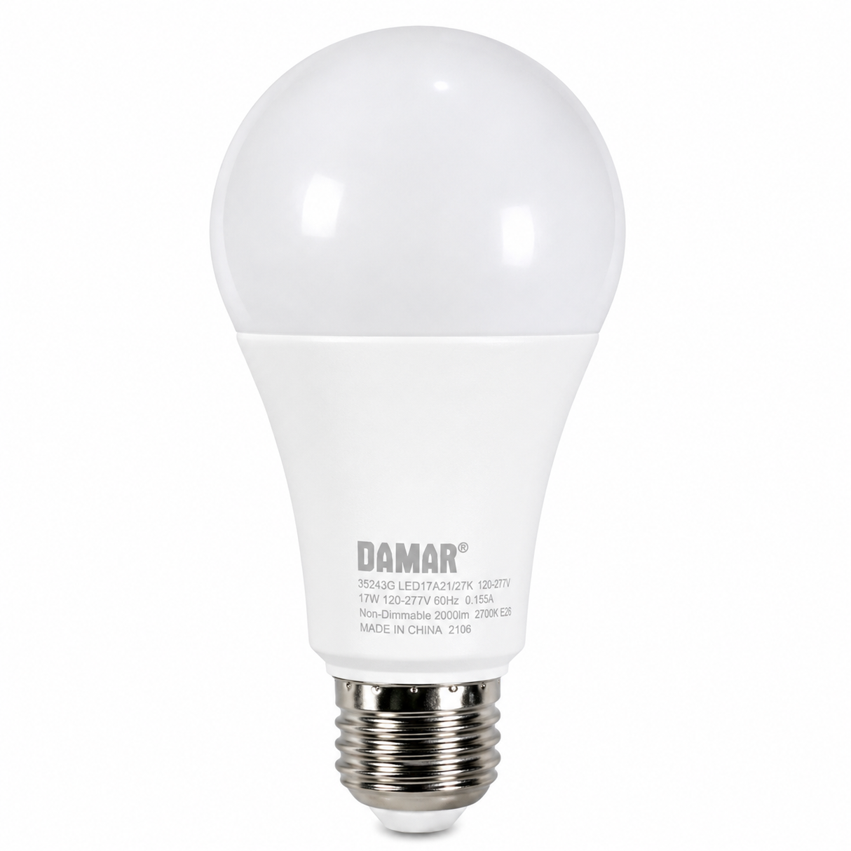 DAMAR 35243C LED17A21/27K 17W A21 LED 2700K E26 Base 120-277V