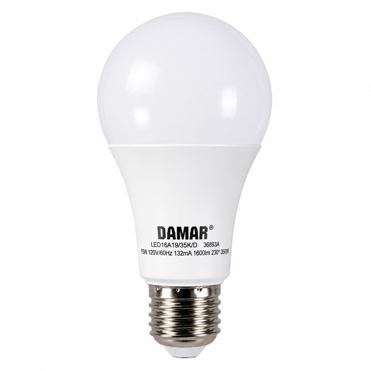 DAMAR 36693A LED16A19/35K/D 16W A19 LED Dimmable 3500K E26 Base 120V