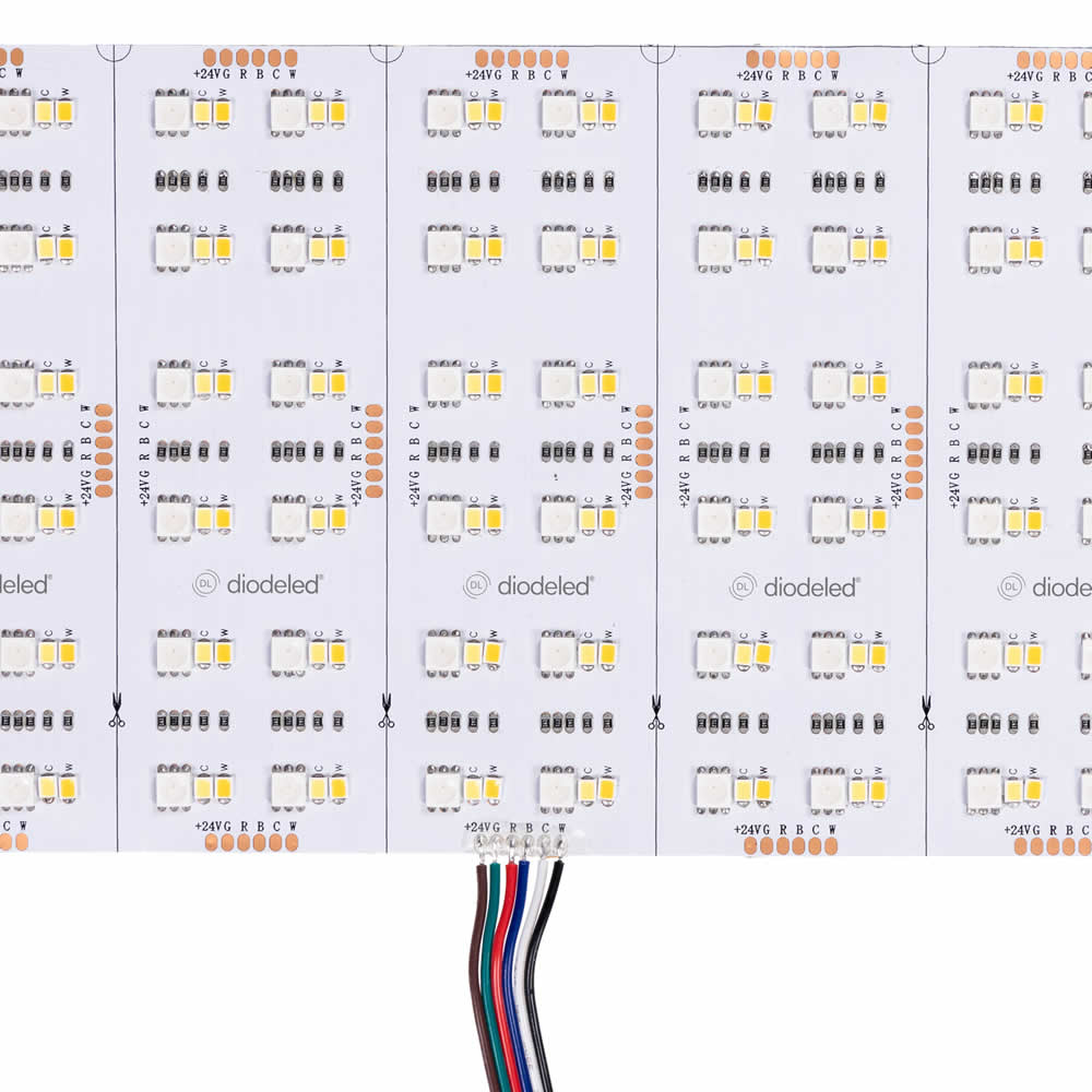 Diode LED DI-24V-PS-RGBTW-120-2009 PuraLight LED Flex 20"x9" Sheet 120Ã‚Â° RGB+Tunable White 3000K-6500K 24V