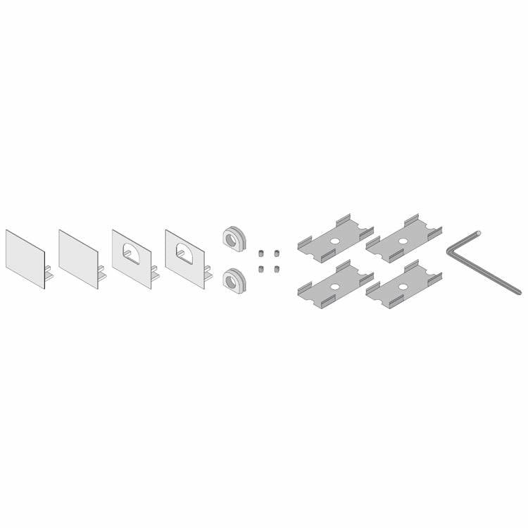Diode LED DI-CHB-A2-ACC-WH A2 Channel White Finish Accessories Pack (2) Open Upper End Caps (2) Closed End Caps (4) Mounting Clips