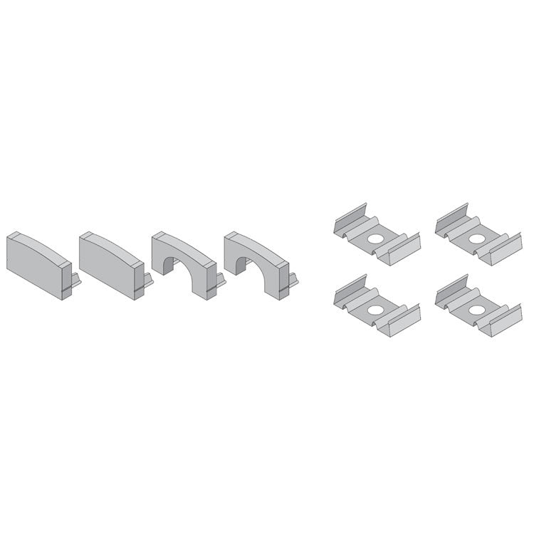 Diode LED DI-CHB-S1-ACC S1 Channel Accessory Pack (2) Open (2) Closed End-Caps (4) Mounting Clips & Screws