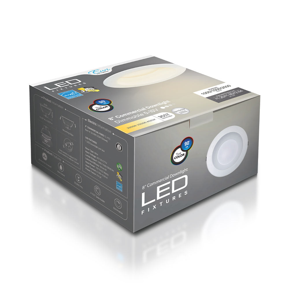Euri Lighting DLC8C-22W103swej 10/15/22 Watt LED 8" Round Downlight 30K/35K/40K 120-277V