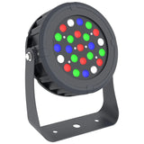 Westgate DMX-FL-72W-RGBW-BT-BK 72-Watt LED RGBW Round Flood Light with U-Bracket Mount Black Finish 120-277V