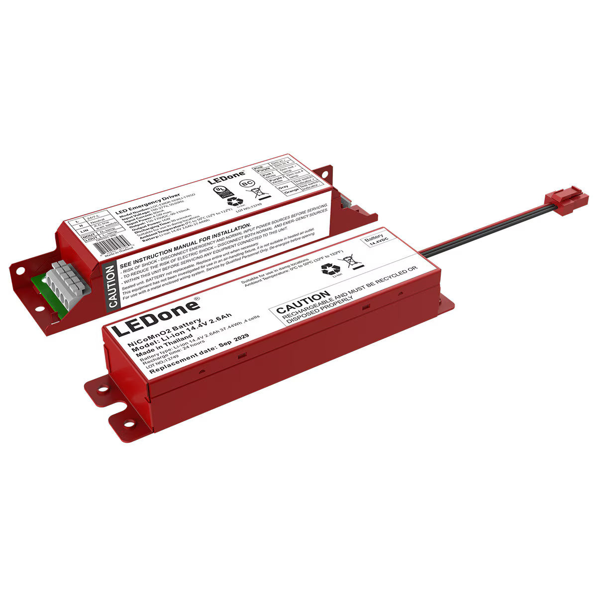 LEDone DR0101 LOC-EMDR-16WLI-170SD 17W 2-Piece LED Emergency Driver 120-277V
