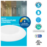 Bulbrite 862881 14W LED 7" Disc Light Bulb Color Selectable Dimmable E26 1100 Lumens 120V 4PK