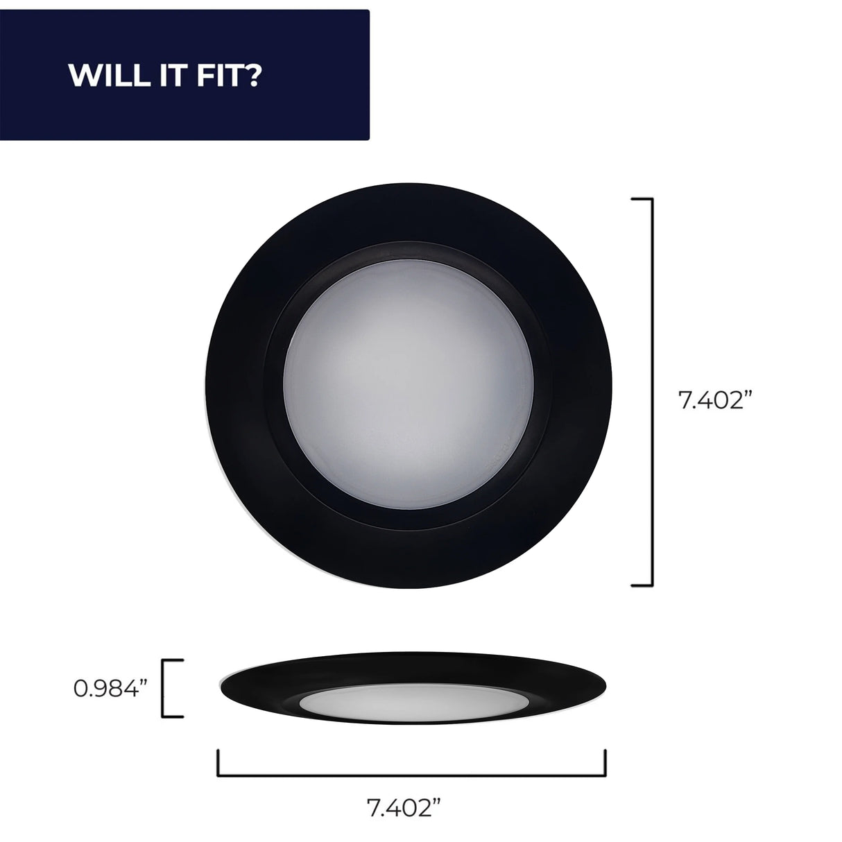 Bulbrite 862900 14W LED 7" ROUND DISC LIGHT 3000K BLACK ALUMINUM WITH PIGTAIL-4PK