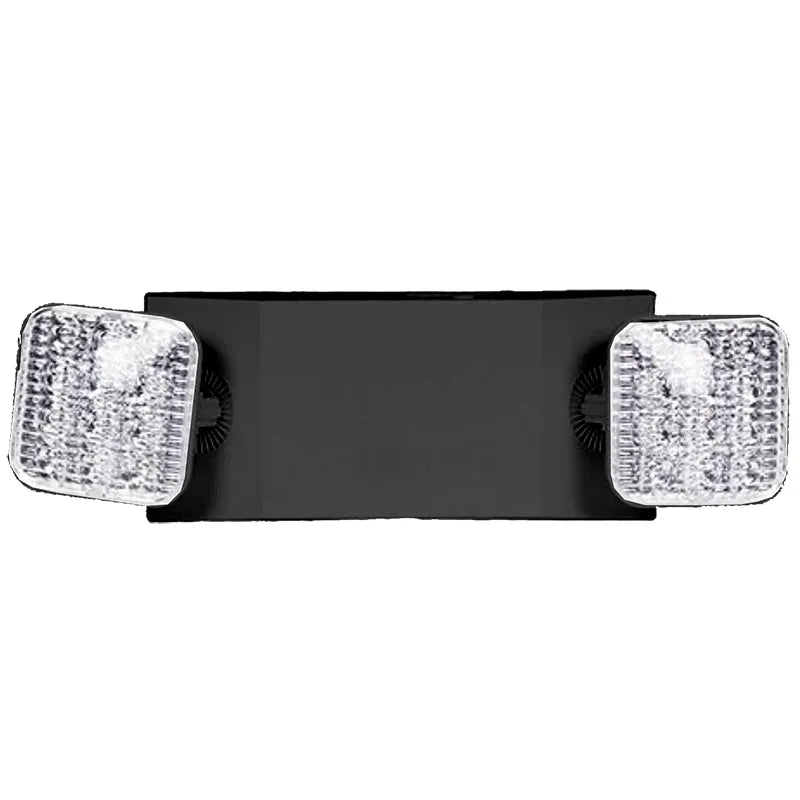 Westgate EL-1L-BK LED 1.5W x 2 Head Large Emergency Light Fixture Wall/Ceiling Mount Black Finish 120-277V