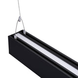 Euri Lighting EUD4-50W103sw-B 50W 4ft Black LED Suspended Up & Down Light Gen2 30K/40/50K 120-277V