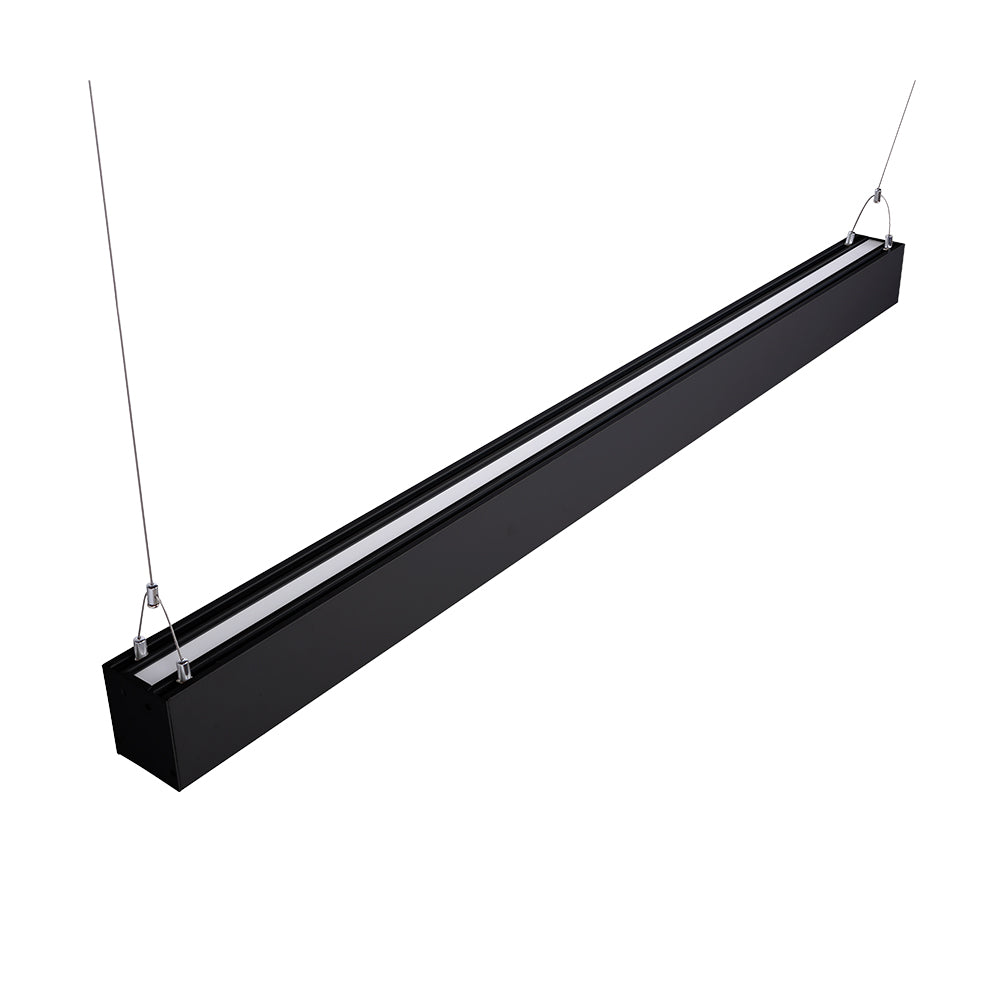 Euri Lighting EUD4-50W103sw-B 50W 4ft Black LED Suspended Up & Down Light Gen2 30K/40/50K 120-277V