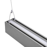 Euri Lighting EUD4-50W103sw-S 50W 4ft Silver LED Suspended Up & Down Light Gen2 30K/40/50K 120-277V