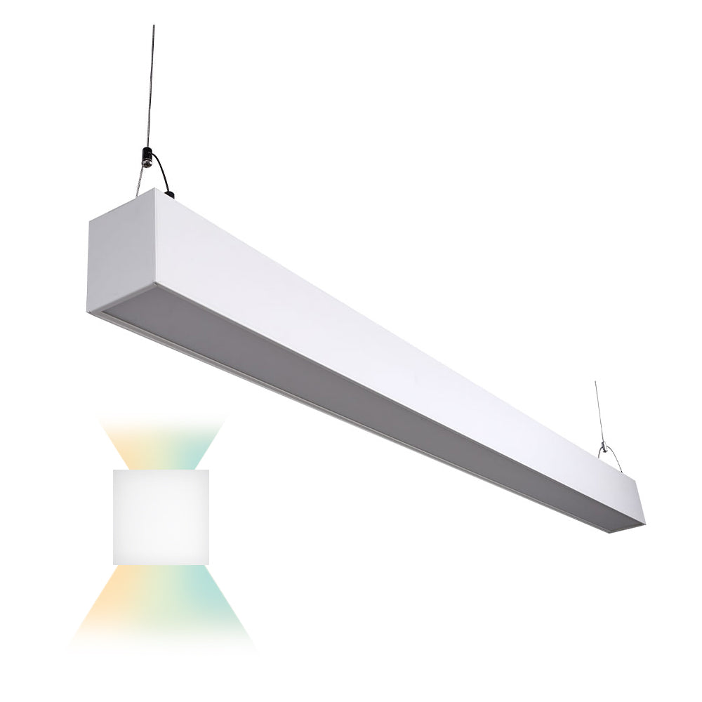 Euri Lighting EUD4-50W103sw-W 50W 4ft White LED Suspended Up & Down Light Gen2 30K/40/50K 120-277V